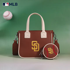 MLB San Diego Padres Team Tote/Crossbody with Baseball Coin Pouch