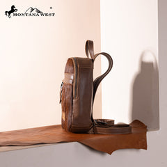 Montana West Genuine Leather Sling Bag Convertible Backpack