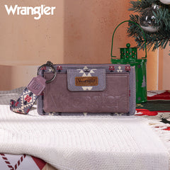 WG139-W013 Wrangler Aztec Print Bi-Fold Wallet Wristlet