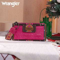 WG139-W013 Wrangler Aztec Print Bi-Fold Wallet Wristlet