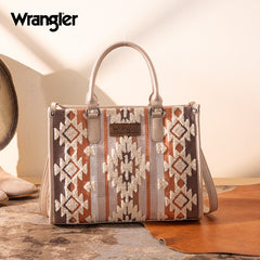 Wrangler Sherpa Aztec Canvas Tote Bag