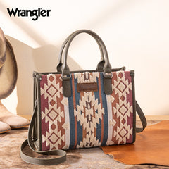 Wrangler Sherpa Aztec Canvas Tote Bag