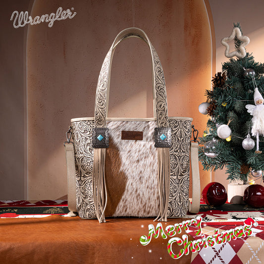 2025 New Wrangler Hair-On Cowhide Tote/Crossbody Bag Collection