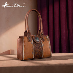 Montana West Tooled Concho Concealed Carry Tote