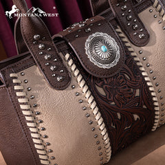 Montana West Tooled Concho Concealed Carry Tote