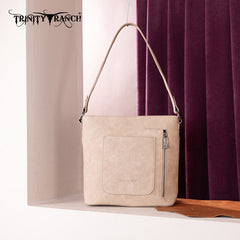 Trinity Ranch Hair-on Cowhide Tooled Crossbody Purse
