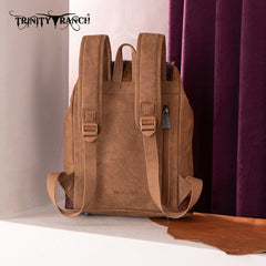 Trinity Ranch Genuine Hair-On Cowhide Tooled Backpack