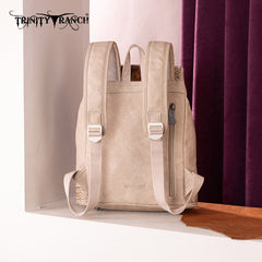 Trinity Ranch Genuine Hair-On Cowhide Tooled Backpack