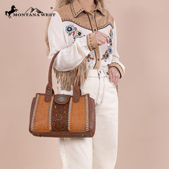 Montana West Tooled Concho Concealed Carry Tote