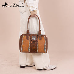 Montana West Tooled Concho Concealed Carry Tote