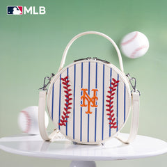 MLB New York Mets Leather Circle Crossbody Bag