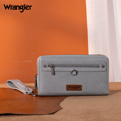 Wrangler Dual Zipper Compartment Large Wallet