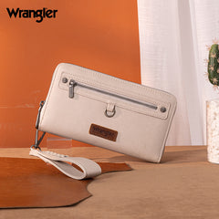 Wrangler Dual Zipper Compartment Large Wallet