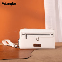 Wrangler Dual Zipper Compartment Large Wallet