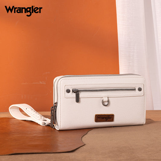 Wrangler Dual Zipper Compartment Large Wallet