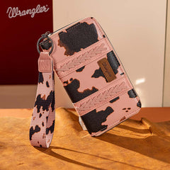 WG133-W006 Wrangler Cow Print Wallet -Pink