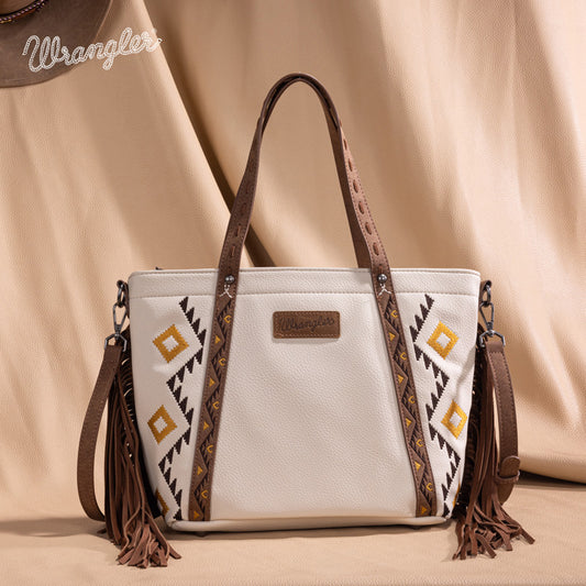 Wrangler Aztec Embroidered Tote Bag