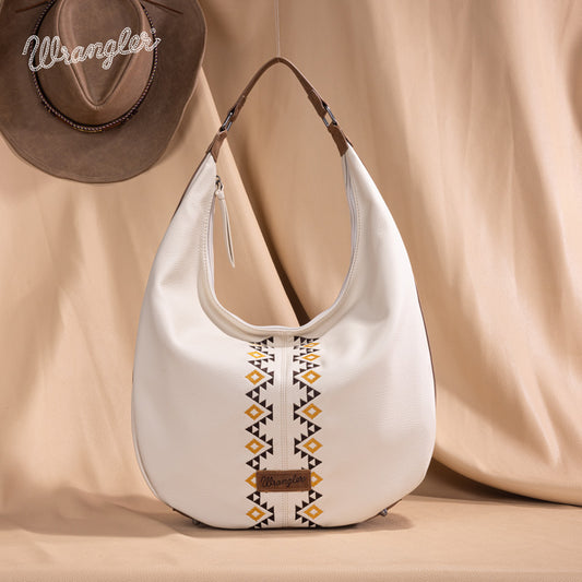 Wrangler Aztec Embroidered Large Hobo Bag