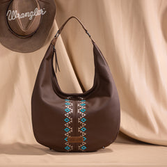 Wrangler Aztec Embroidered Large Hobo Bag