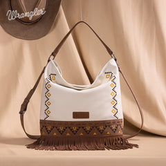 Wrangler Aztec Embroidered Fringe Shoulder Bag