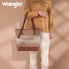 Wrangler Logo Waxed Canvas Tote
