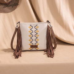 Wrangler Aztec Embroidered Fringe Crossbody