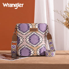 Wrangler Aztec Distressed Print Dual Sided Print Crossbody