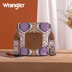Wrangler Aztec Distressed Print Dual Sided Print Crossbody