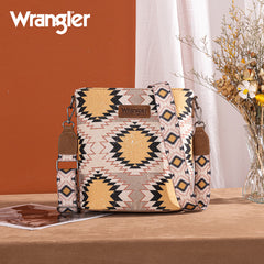 Wrangler Aztec Distressed Print Dual Sided Print Crossbody