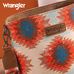 Wrangler Aztec Distressed Print Dual Sided Print Crossbody