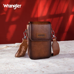 WG118-204  Wrangler Crossbody Cell Phone Purse With Back Card Slots  - Brown
