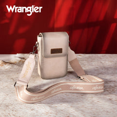 WG118-204 Wrangler Crossbody Cell Phone Purse With Back Card Slots - Tan