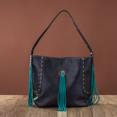 Montana West Bohemian Fringe Embroidered  Concealed Carry Hobo