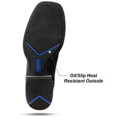 Men's Embroidered Wide Toe Western Boots