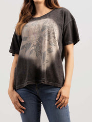 Women's Mineral Wash Cross Graphic Tee