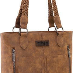 Wrangler Braided Detail Multi Pockets Concealed Carry Tote