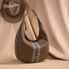 Wrangler Aztec Embroidered Large Hobo Bag