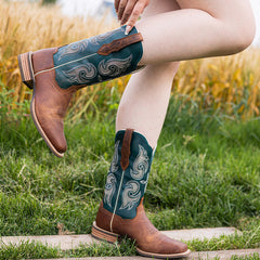 Women's Embroidered Evergreen Cowgirl Boots