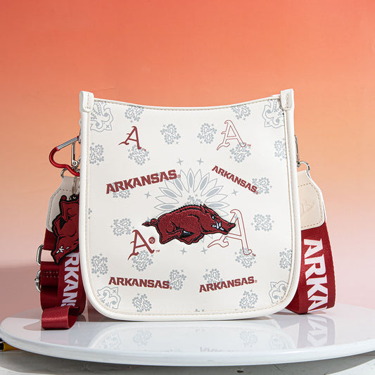University of Arkansas Razorbacks Crossbody Purse With Wristlet Keychain