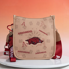 University of Arkansas Razorbacks Crossbody Purse With Wristlet Keychain