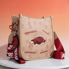 University of Arkansas Razorbacks Crossbody Purse With Wristlet Keychain