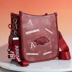University of Arkansas Razorbacks Crossbody Purse With Wristlet Keychain