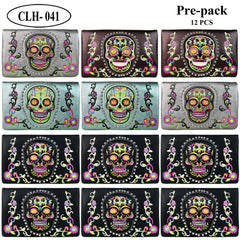 American Bling Sugar Skull Clutch Pre-Pack Assorted Color (12PCS)