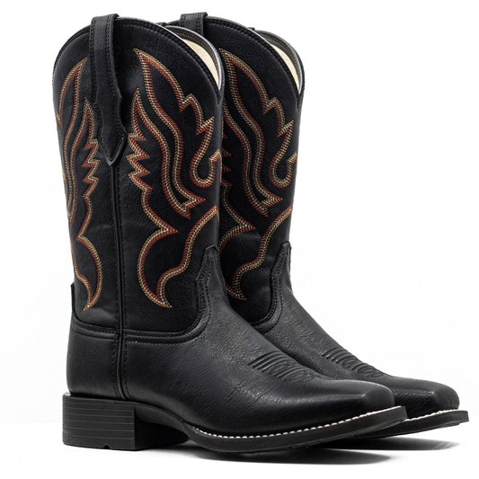 Women's Embroidered Wide Toe Western Boots