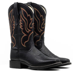 Women's Embroidered Wide Toe Western Boots