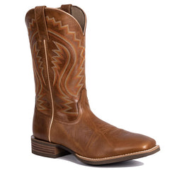 Men's Embroidered Wide Toe Cowboy Boots