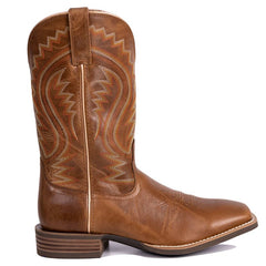 Men's Embroidered Wide Toe Cowboy Boots