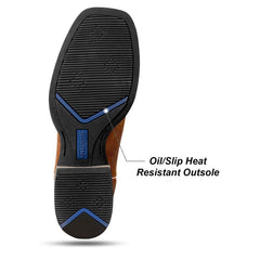 Men's Embroidered Wide Toe Cowboy Boots