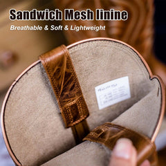 Men's Embroidered Wide Toe Cowboy Boots