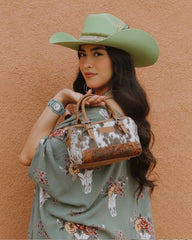 Wrangler Genuine Hair-On Cowhide Barrel Bag/Crossbody